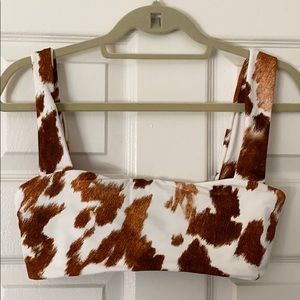 WeWoreWhat M cowhide bandeau bra top